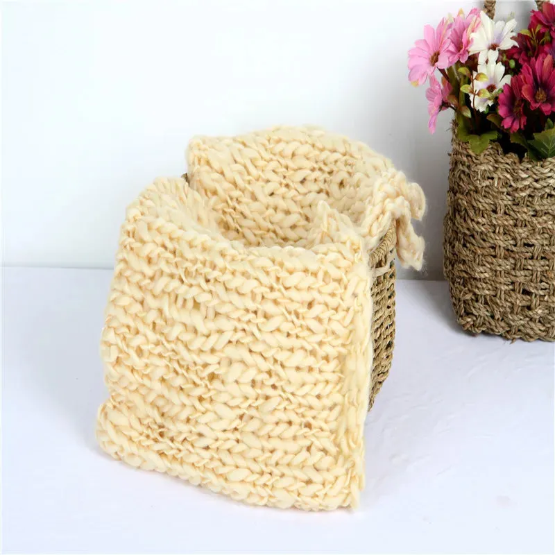 Newborn And Reborn Photography Props Wool Blanket Baby Accessories For Knitted Wrap Shooting Outfit Session