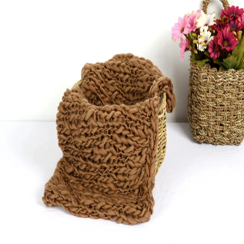 Newborn And Reborn Photography Props Wool Blanket Baby Accessories For Knitted Wrap Shooting Outfit Session