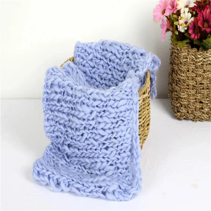 Newborn And Reborn Photography Props Wool Blanket Baby Accessories For Knitted Wrap Shooting Outfit Session