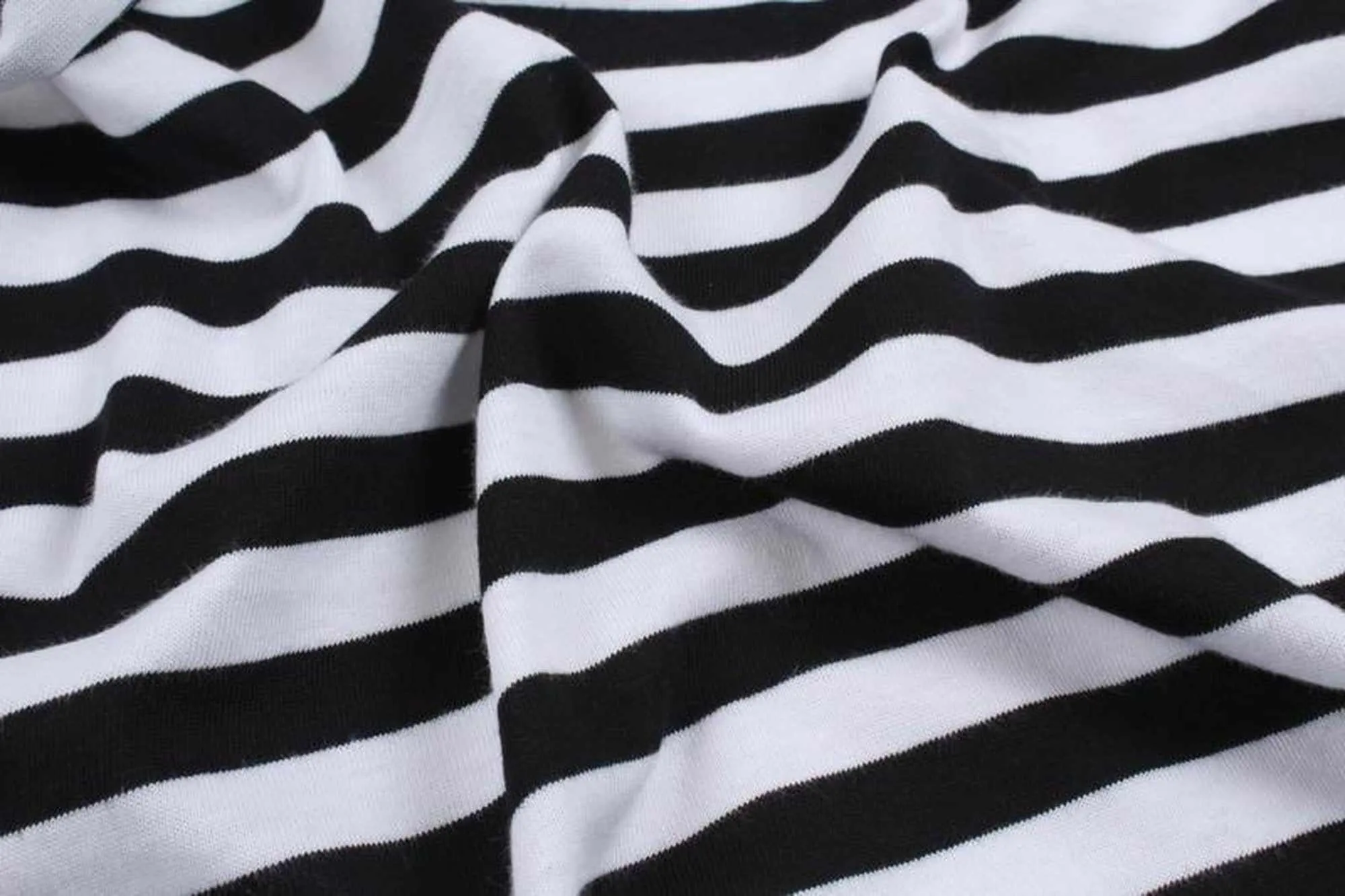 Organic Cotton Jersey - Black Stripes