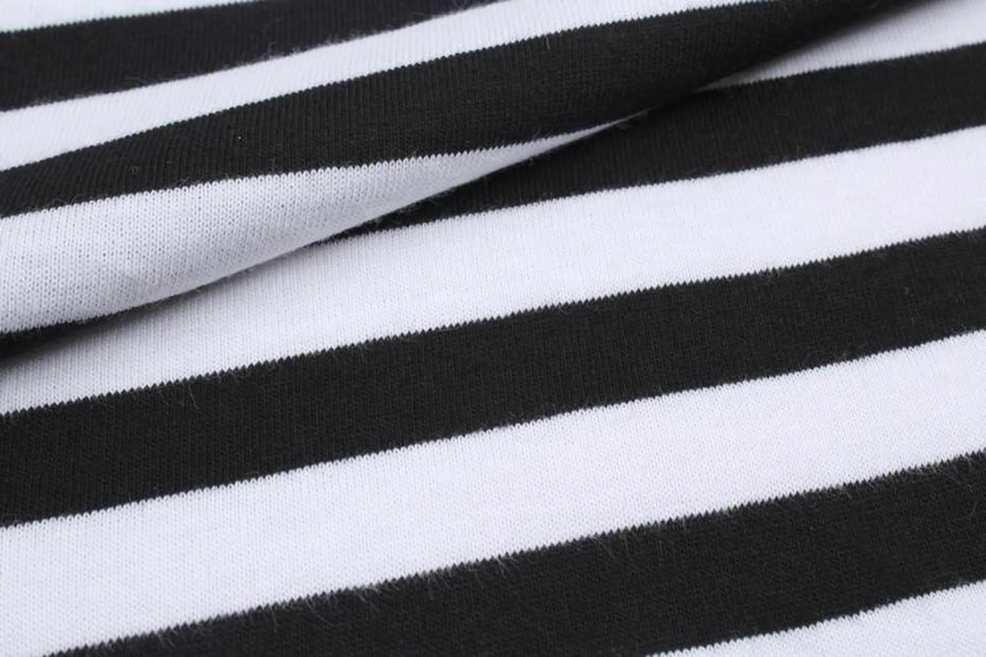 Organic Cotton Jersey - Black Stripes