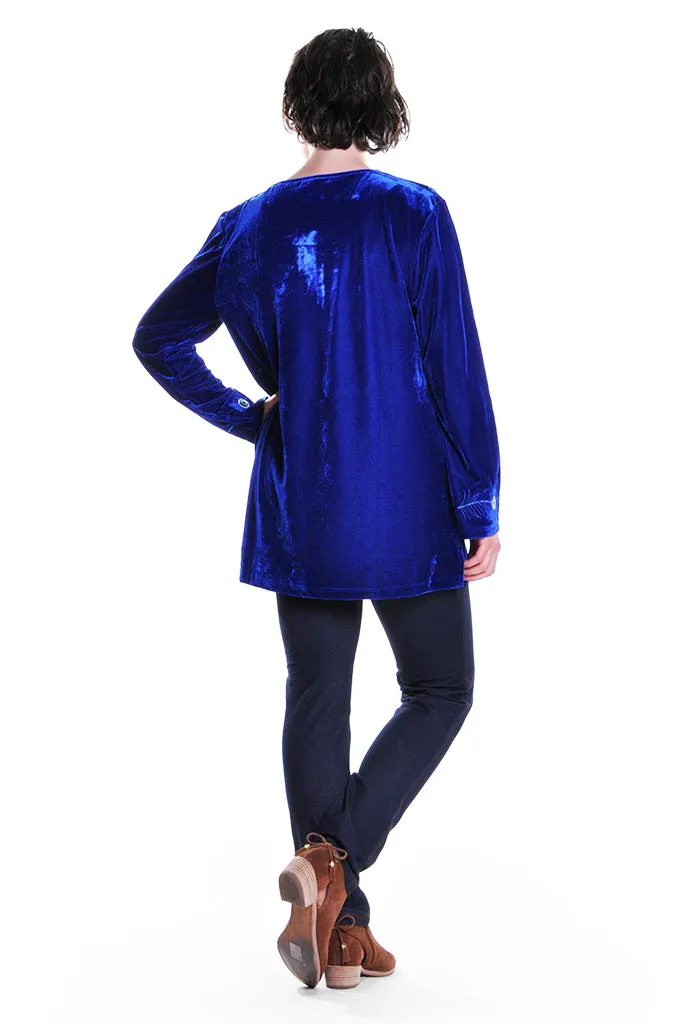 Peacock Velour Top