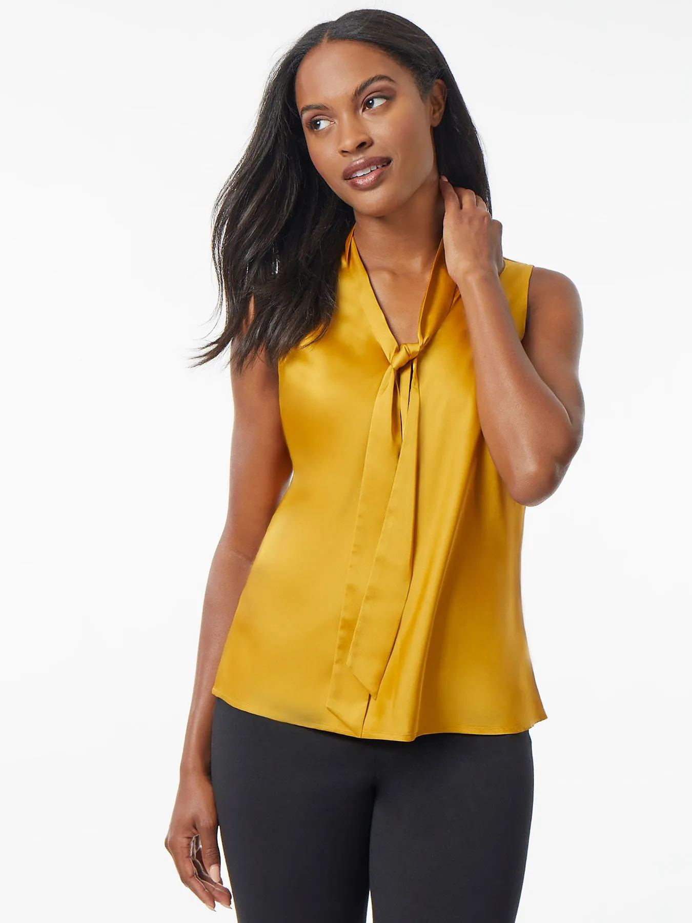 Plus Audrey Blouse, Matte Satin