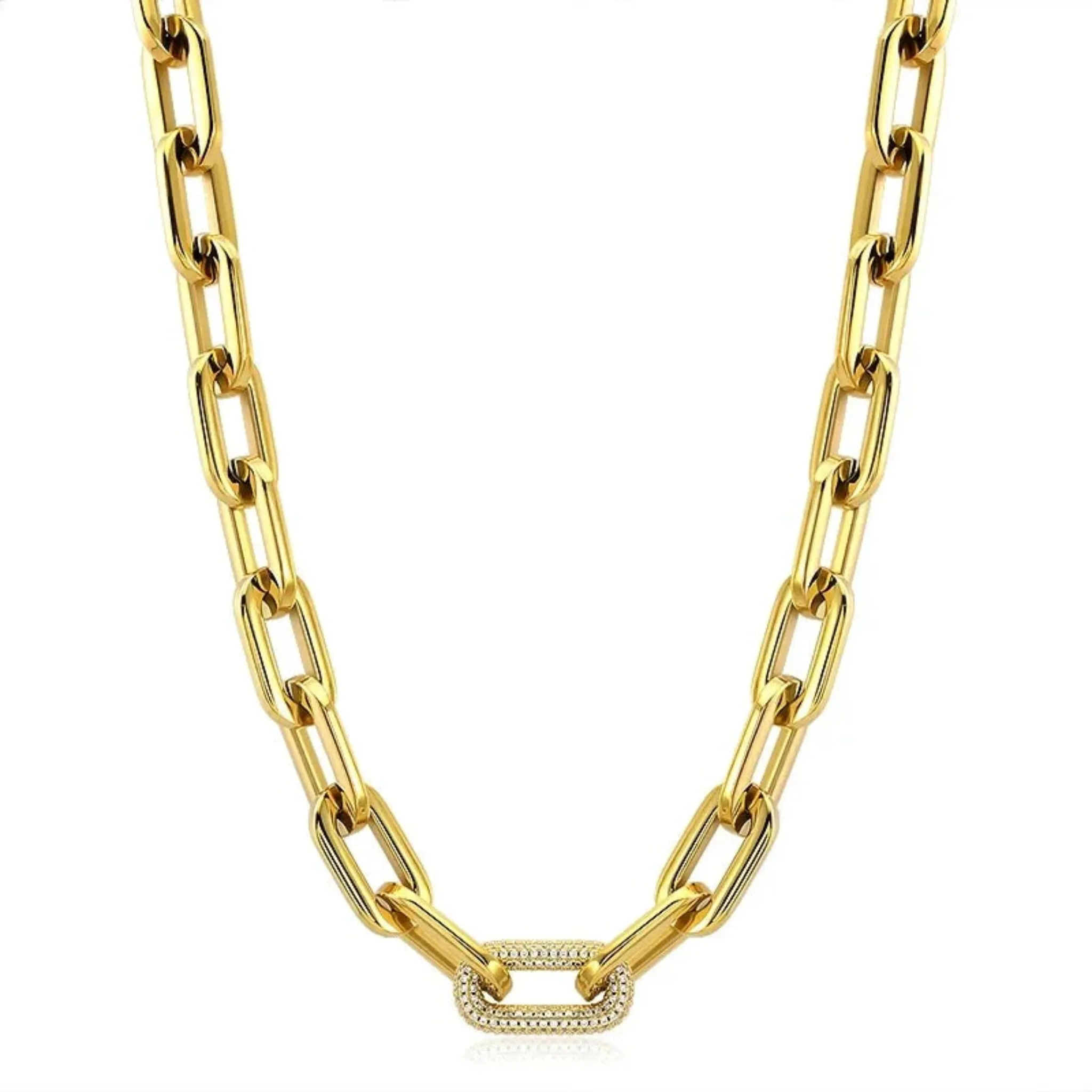 Sahira Jenna Pave Chain Necklace - Gold