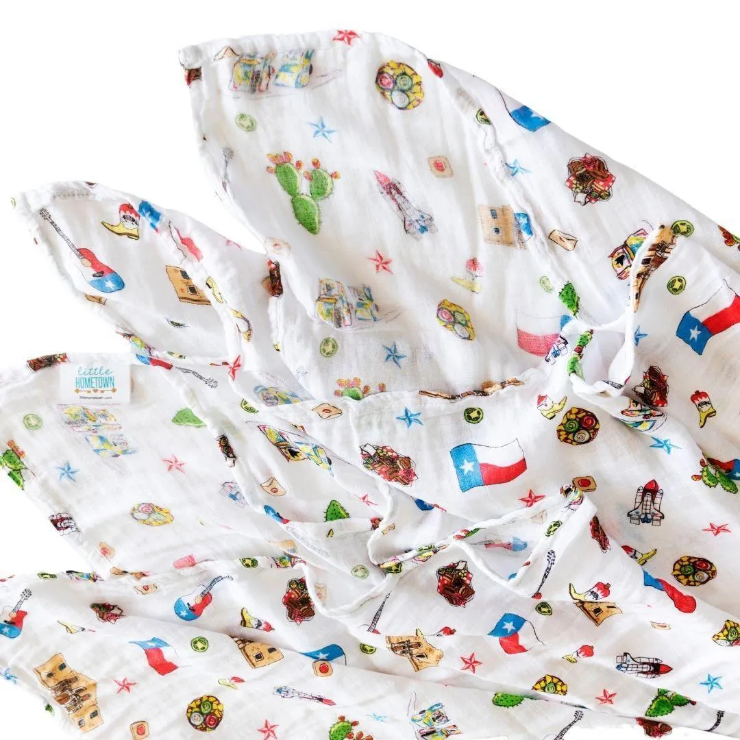 Texas Baby Muslin Swaddle Receiving Blanket