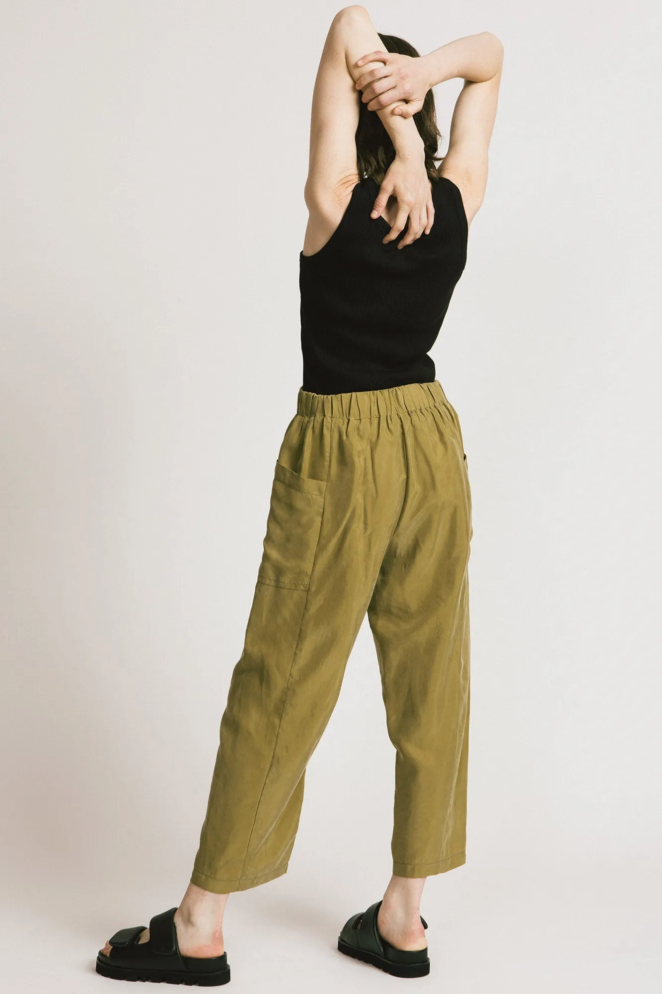 Yucca Pant in Green Cupro